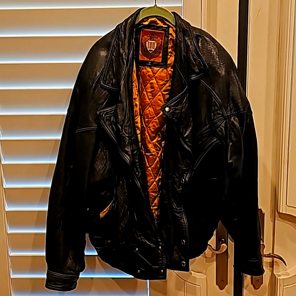 Leather jacket large black